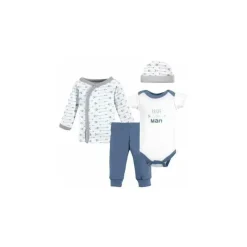 Baby Vision - Conjunto de Enxoval de Algodão Bebê Menino 4 Peças, Flechas, Preemie Clearance