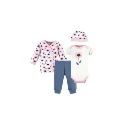 Baby Vision - Conjunto orgânico de 4 unidades para bebê menina, prematuro, flores Outlet
