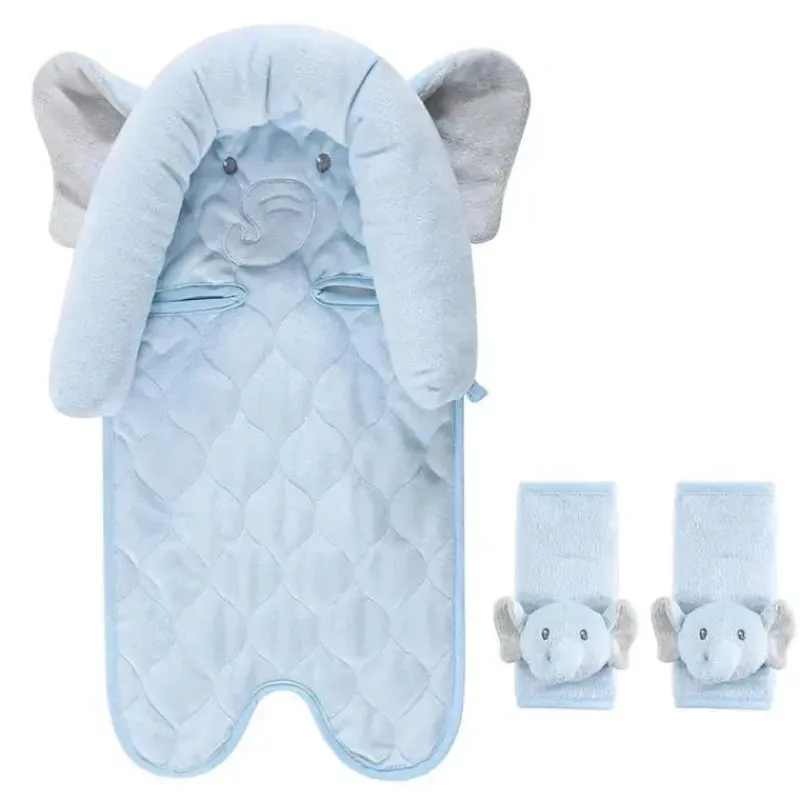 baby_vision__hudson_baby__SKU6x3AA5xx_0.webp Baby Vision - Hudson Baby Unissex para assento de carro para bebê e capas de alça, elefante azul Outlet