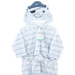 Baby Vision - Hudson Baby Unissex Roupão de banho de pelúcia com rosto de animal, Narval Outlet