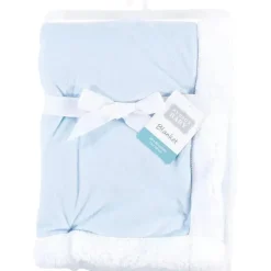 Baby Vision - Hudson Baby unissex de pelúcia de vison e cobertor sherpa, azul claro branco Fashion