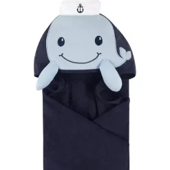 Baby Vision – Little Treasure Unissex Bebê Algodão Toalha com Capuz, Baleia Marinheiro Fashion