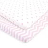Baby Vision – Luvable Friends Lençol de brincar unissex para bebê, ponto chevron rosa New