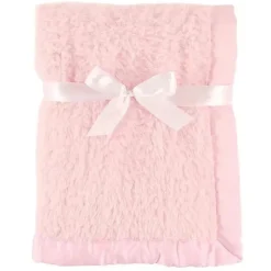 Baby Vision - Manta Sherpa com encadernação de cetim, rosa Outlet