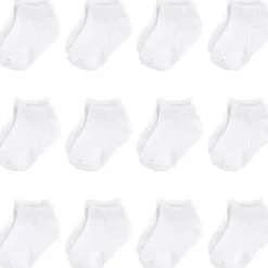 Baby Vision – Meias felpudas e recém-nascidas ricas em algodão para meninas, brancas, sem comparecimento, 6 a 12 meses, 12 unidades Clearance