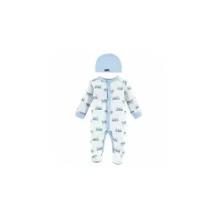 Baby Vision - 2Pk Baby Boy Snap Sleep and Play e Conjunto de Cap, Preemie, Train New