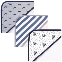 Baby Vision - 3Pk Hudson Baby Toalhas com capuz rico em algodão, veleiro Hot