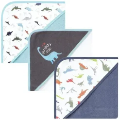 Baby Vision - 3Pk Hudson Baby Cotton Rich Toalhas com capuz, Dinossauros Best