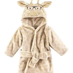 Baby Vision - Roupão de banho unissex Hudson Baby com rosto de animal de pelúcia, girafa Nerdy Fashion