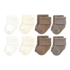Baby Vision - Terry Socks 8Pk, Solid Beige/Brown Outlet