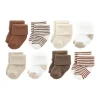 Baby Vision - Terry Socks 8Pk, Neutral Brown Clearance