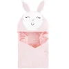 Baby Vision - toalha com capuz de rosto de animal de algodão para bebê Hudson, coelhinho rosa Hot