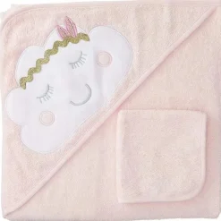 Baby Vision - Toalha e toalha com capuz de algodão para bebê Hudson, Boho Cloud Best
