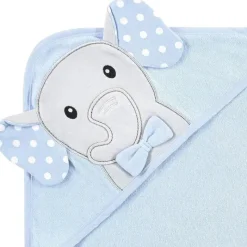 Baby Vision - Toalhas com capuz de algodão unissex Hudson Baby, pontos brancos, elefante cinza Fashion