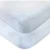 Baby Vision - Tocado pela Natureza Lençol de berço unissex de algodão orgânico para bebês e crianças pequenas, azul pó Hot