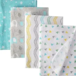 Baby Vision Luvable Friends 4Pk Flanela Recebendo Cobertor 28X28 em Elefante Básico New