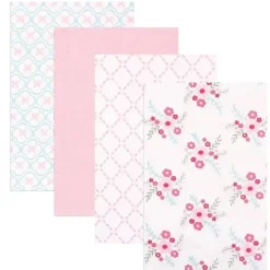 Baby Vision , Luvable Friends 4 peças de flanela para receber cobertores, florais Outlet