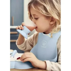 BabyBjorn - 2 unidades de babador para bebê em pó amarelo/azul pó Hot