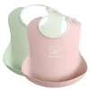 BabyBjorn - 2 unidades de babador de bebê em pó verde/ rosa pó New