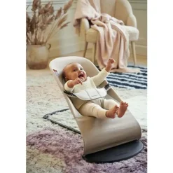 BabyBjorn - Baby Bouncer Balance Soft Light Gray Frame Algodão/Jersey, Bege/Cinza Sale