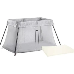 BabyBjorn - Pacote de luz para berço de viagem, prata + lençol justo Sale