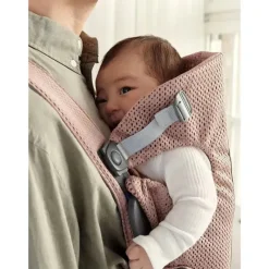 BabyBjorn - Porta-bebês Mini Malha 3D, Rosa Empoeirado Hot