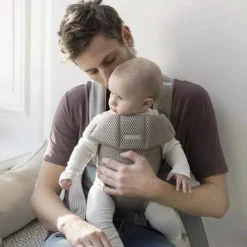 BabyBjorn - Porta-bebês Mini malha 3D, Cinza Bege Clearance