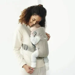BabyBjorn - Porta-bebês Mini malha 3D, Cinza Bege Clearance