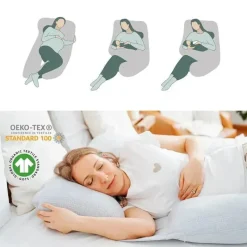 Babymoov - Almofada de maternidade XXL B.Love, almofada corporal orgânica premium para gravidez, cinza Outlet