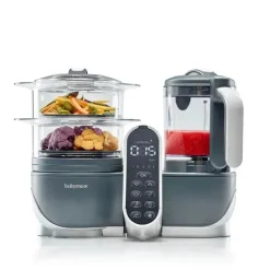 Babymoov Duo Meal Station 5 em 1 Food Maker com panela a vapor, mistura e purê, cinza Hot