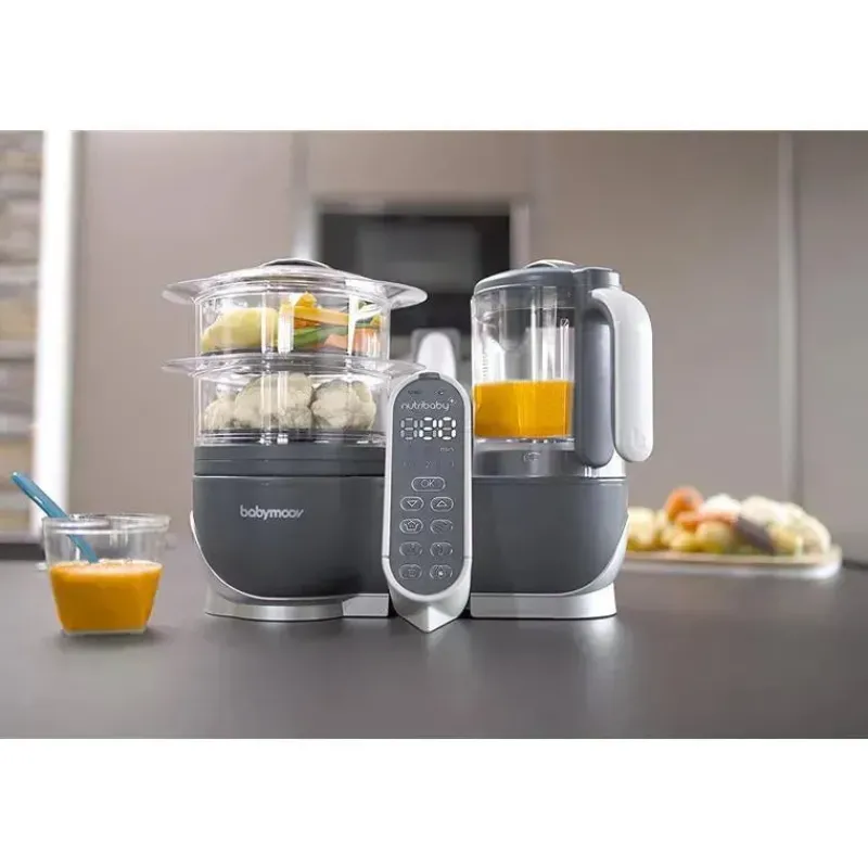 babymoov_duo_meal_station_SKUNfzTNmK6_3.webp Babymoov Duo Meal Station 5 em 1 Food Maker com panela a vapor, mistura e purê, cinza Hot