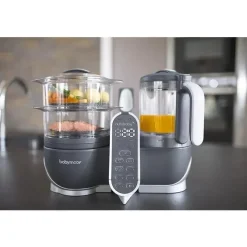 Babymoov Duo Meal Station 5 em 1 Food Maker com panela a vapor, mistura e purê, cinza Hot