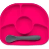 Bbluv - prato e colher de silicone de 4 seções Yümi, rosa Clearance