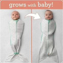 Summer Infant Bebê de verão - SwaddleMe Room to Grow Pod, 0-6 meses, 1 pacote, Teal Waves Outlet