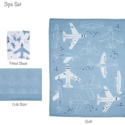 Lambs u0026 Ivy Bedtime Originals - Conjunto de cama de 3 peças Little Aviator Outlet