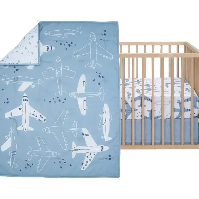 bedtime_originals__conjun_SKU6yz409jD_3.webp Lambs u0026 Ivy Bedtime Originals - Conjunto de cama de 3 peças Little Aviator Outlet