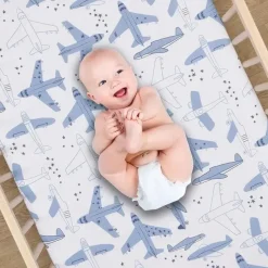 Lambs u0026 Ivy Bedtime Originals - Lençol de berço Little Aviator Outlet