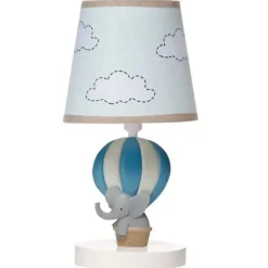 Lambs u0026 Ivy Bedtime Originals - Lâmpada de berçário de balão de ar quente Up Up &amp; Away com abajur e lâmpada Hot