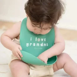 Bella Tunno - babador Wonder, babador de silicone para bebê, sem BPA tóxico, eu amo a vovó Online
