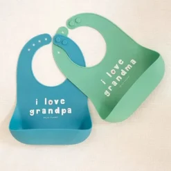 Bella Tunno - babador Wonder, babador de silicone para bebê, sem BPA tóxico, eu amo a vovó Online