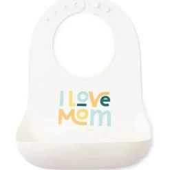 Bella Tunno - babador Wonder, babador de silicone para meninas e meninos, babador de silicone macio sem BPA não tóxico, eu amo mamãe Hot
