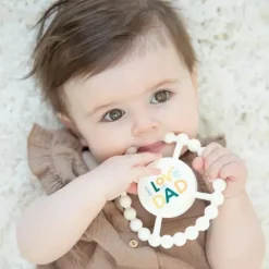 Bella Tunno - Mordedor feliz, brinquedo para mordedor de bebê macio e fácil de segurar, não tóxico e sem BPA, eu amo o papai Clearance