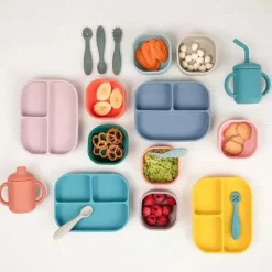 Bella Tunno - pacote Little Bites, conjunto de alimentação para bebês, silicone 100% de qualidade alimentar, Magic Meadow Online