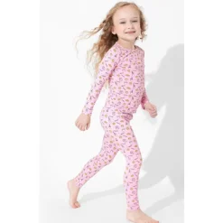 Bellabu Bear - Milk And Cookies Pink Kids Bamboo Pajamas, 18-24M Hot