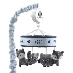 Lambs u0026 Ivy Berço Musical Lambs & Ivy Stay Wild Musical, Cinza/Azul Fashion