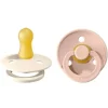 Bibs - 2 unidades de chupeta de bebê de borracha natural blush/marfim, 0/6M Best