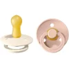 Bibs - 2 unidades de chupeta de bebê de borracha natural blush/marfim, 6/18M Fashion