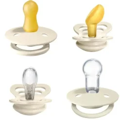 Bibs - Chupetas Try-it De Lux Ivory Borracha Natural e Silicone, 0/6M Online