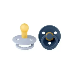 Bibs - 2Pk Dusty Blue/Steel Blue Rubber Natural Baby Chupeta, 6/18M Online