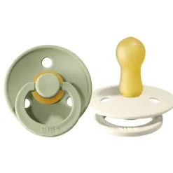 Bibs - 2Pk Sage/Ivory Natural Rubber Baby Chupeta, 0/6M Online